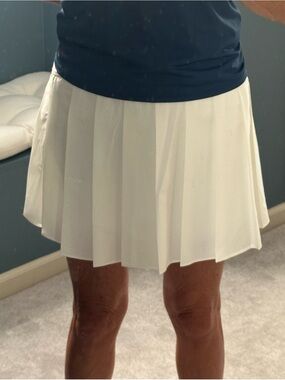 Women's White Pleated Skirt - Classic A-Line
